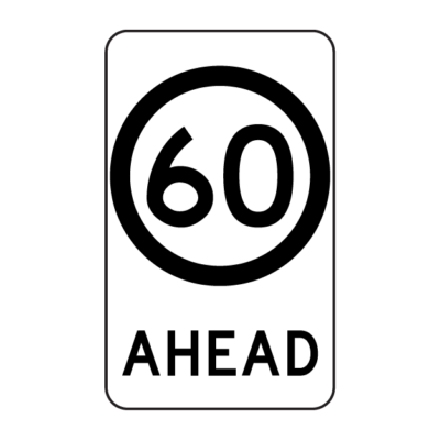 60 km/h Ahead Guide Sign