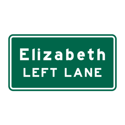 Elizabeth Left Lane Guide Sign
