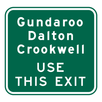 Interchange Advance Directional Sign