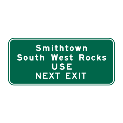 Interchange Exit Information Sign