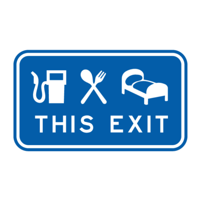 Service Area Exit Information Sign