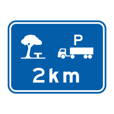 Service Area Distance Advance Sign