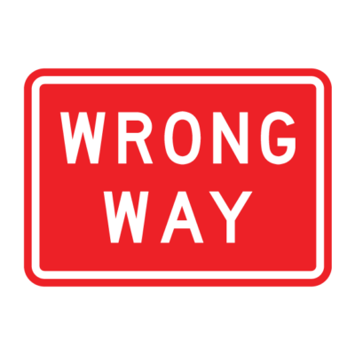 Wrong Way Guide Sign