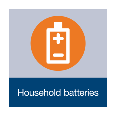 Household Batteries Waste Facility Management Sign