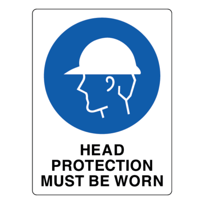 Head Protection Must Be Worn Mandatory Sign