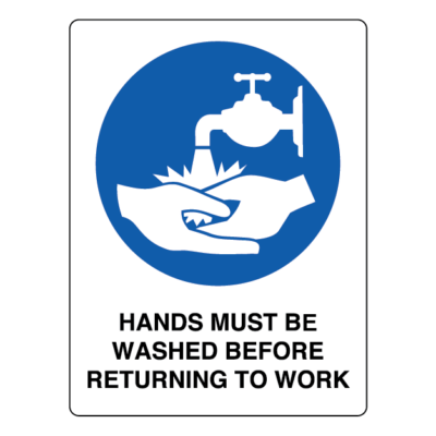 Hands Must Be Washed Mandatory Sign