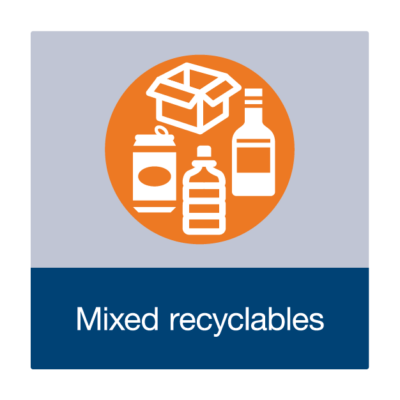 Mixed Recyclables Waste Facility Management Sign