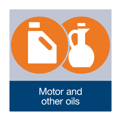 Motor and Other Oils Waste Facility Management Sign