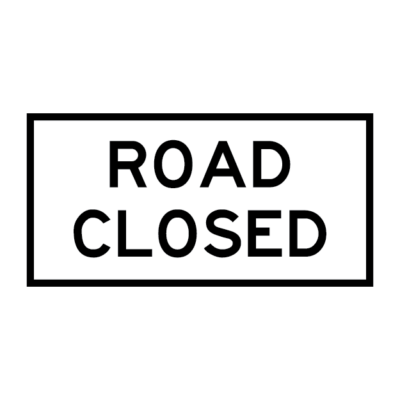 Road Closed Multi Message Guide Sign