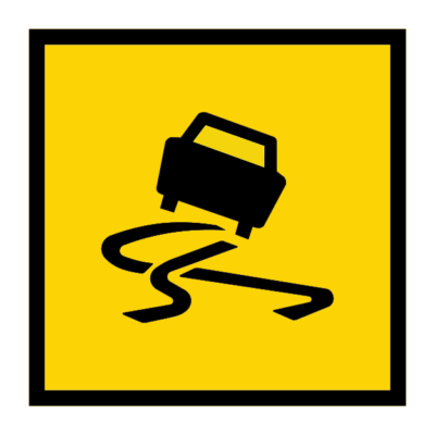 Slippery Road Symbol Multi Message Road Sign