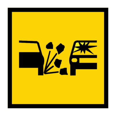 Stone Chip Symbol Multi Message Road Sign