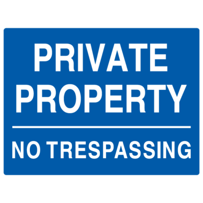 Private Property No Trespassing Sign