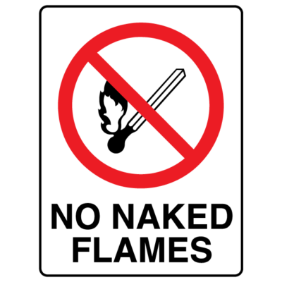 No Naked Flames Prohibition Sign