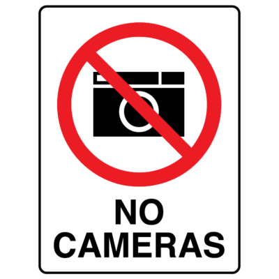No Cameras Prohibition Sign