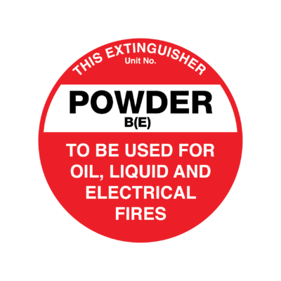 Powder BE Fire Extinguisher Sign