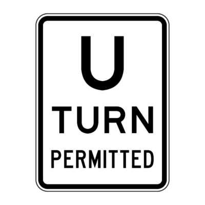 U-Turn Permitted Regulatory Sign