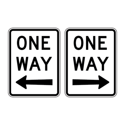 One Way Left Arrow Regulatory Sign