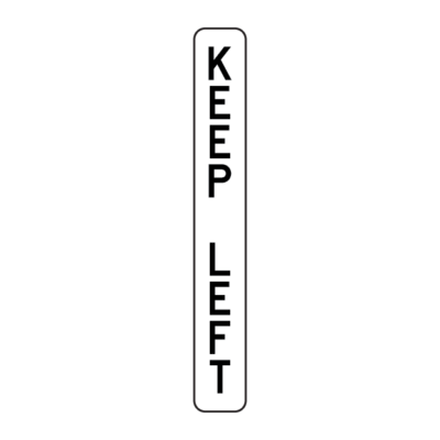 Keep Left Tall Regulatory Sign