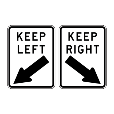 Keep Left Keep Right Regulatory Sign