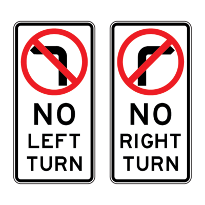 No Left Turn No Right Turn Regulatory Sign
