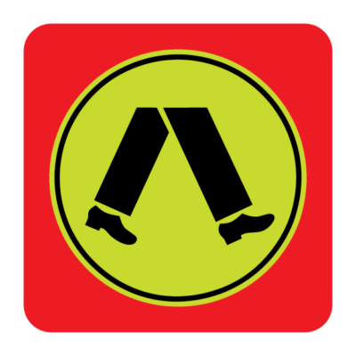 Red Pedestrian Crossing Symbol Regulatory Sign