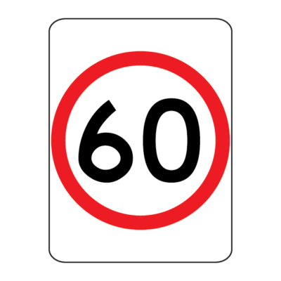 60 Speed Limit Regulatory Sign