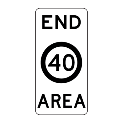 End 40 Area Regulatory Sign