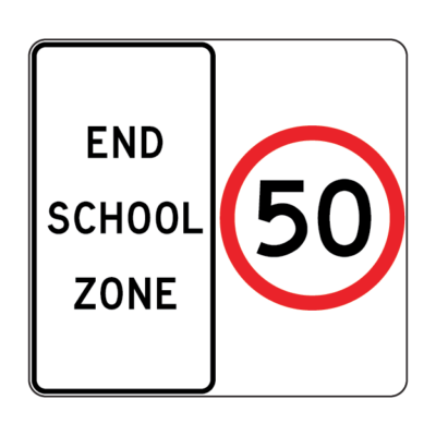 End School Zone 50 Regulatory Sign