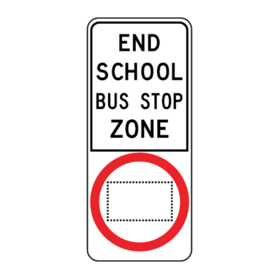 End School Bus Stop Zone Regulatory Sign