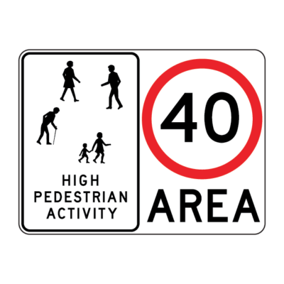 40 Area High Pedestrian Activity Sign