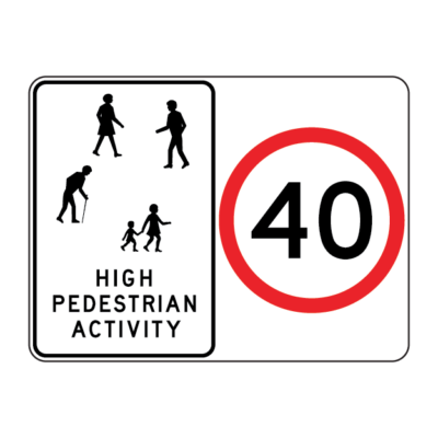 40 High Pedestrian Activity Regulatory Sign