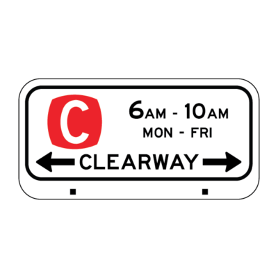 Clearway 6AM-10AM Regulatory Sign