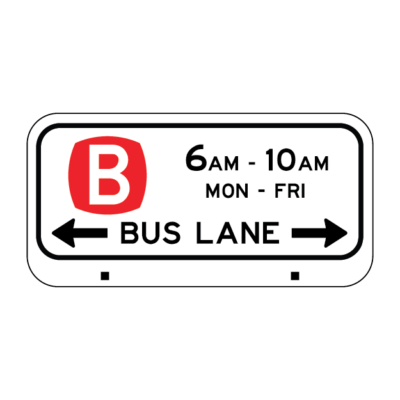 Bus Lane 6AM-10AM Regulatory Sign