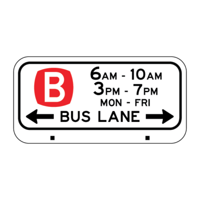 Bus Lane AM/PM Regulatory Sign