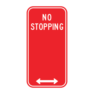 No Stopping Regulatory Sign