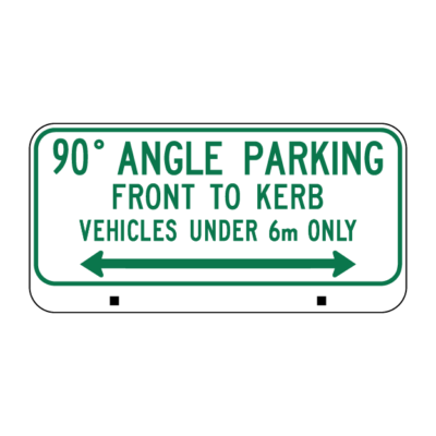 Rear To Kerb Angle Parking Regulatory Sign