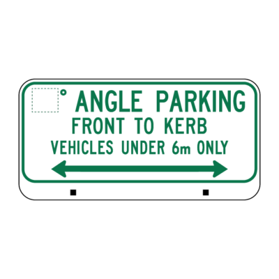 Front To Kerb Angle Parking Regulatory Sign