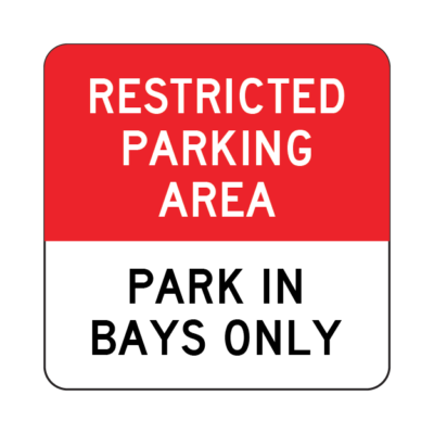 Restricted Parking Area Regulatory Sign