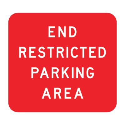 End Restricted Parking Area Regulatory Sign