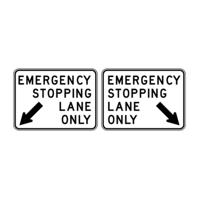 Emergency Stopping Lane Only Regulatory Sign