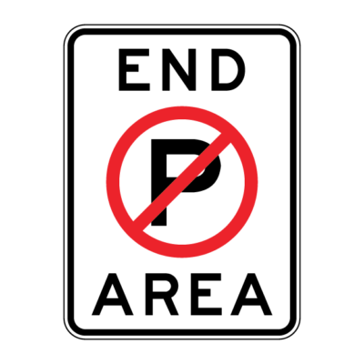 End No Parking Area Regulatory Sign
