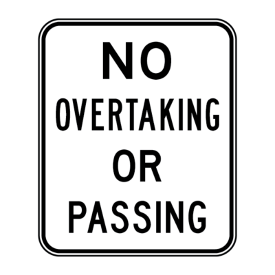 No Overtaking Or Passing Regulatory Sign