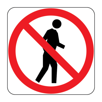 No Pedestrian Symbol Regulatory Sign