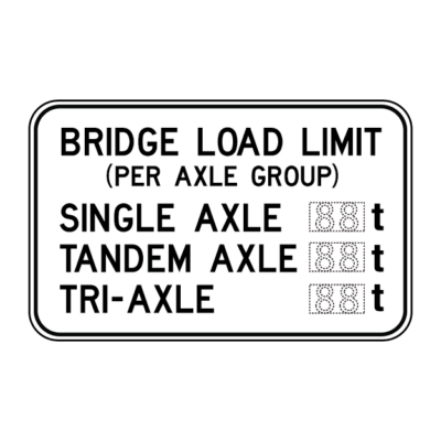 Bridge Axle Load Limit Regulatory Sign