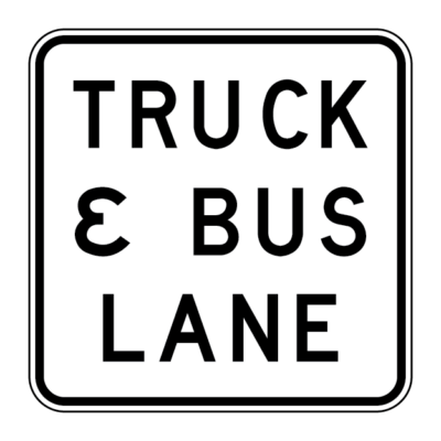 Truck and Bus Lane Regulatory Sign