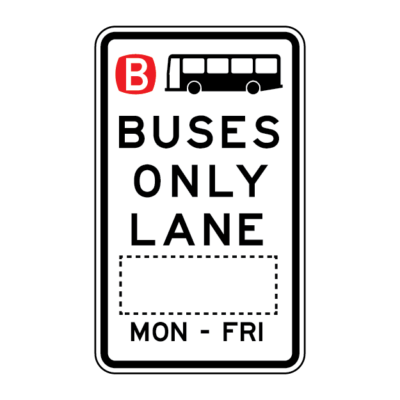 Timed Buses Only Lane Regulatory Sign