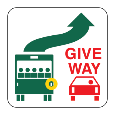 Give Way Bus Regulatory Sign