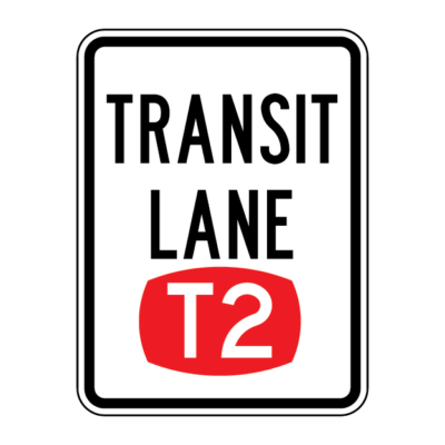 Transit Lane T2 Regulatory Sign (Non NSW)