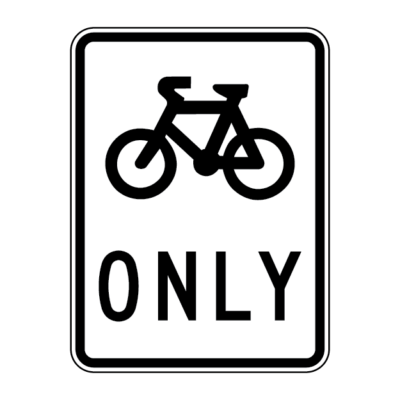 Bicycle Only Regulatory Sign