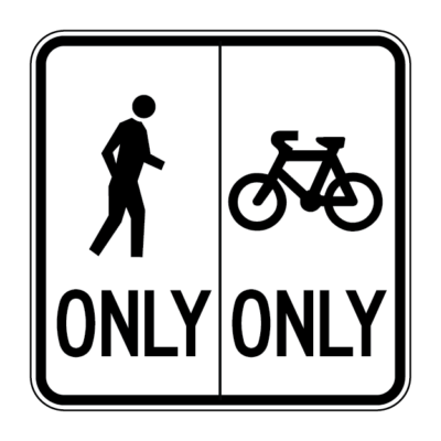 Pedestrians And Bicycles Only Regulatory Sign